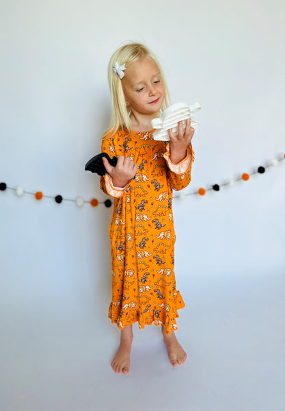 Halloween Dino Tea Length Dress