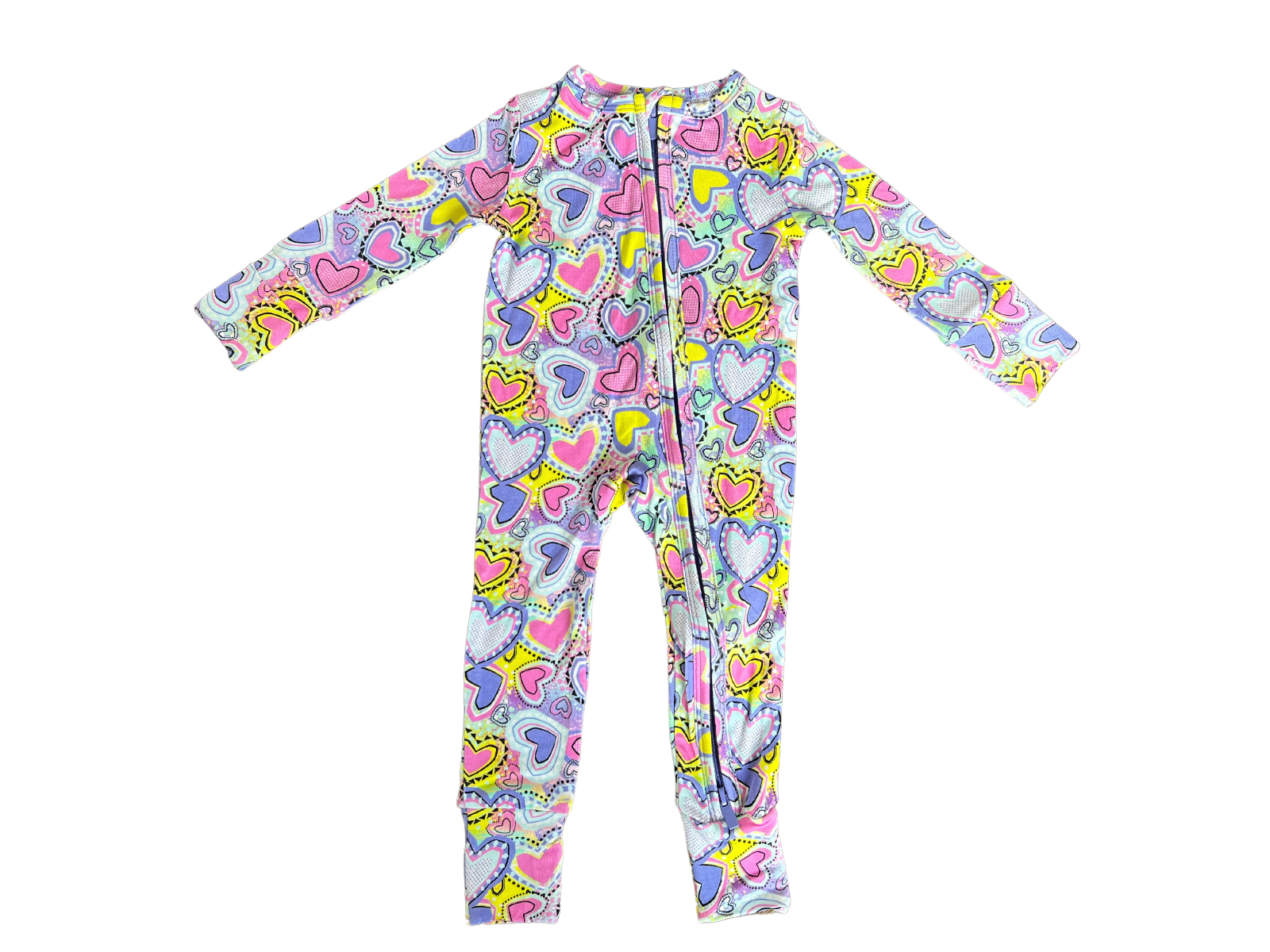 Hearts One-Piece Bamboo Viscose Footie/Romper