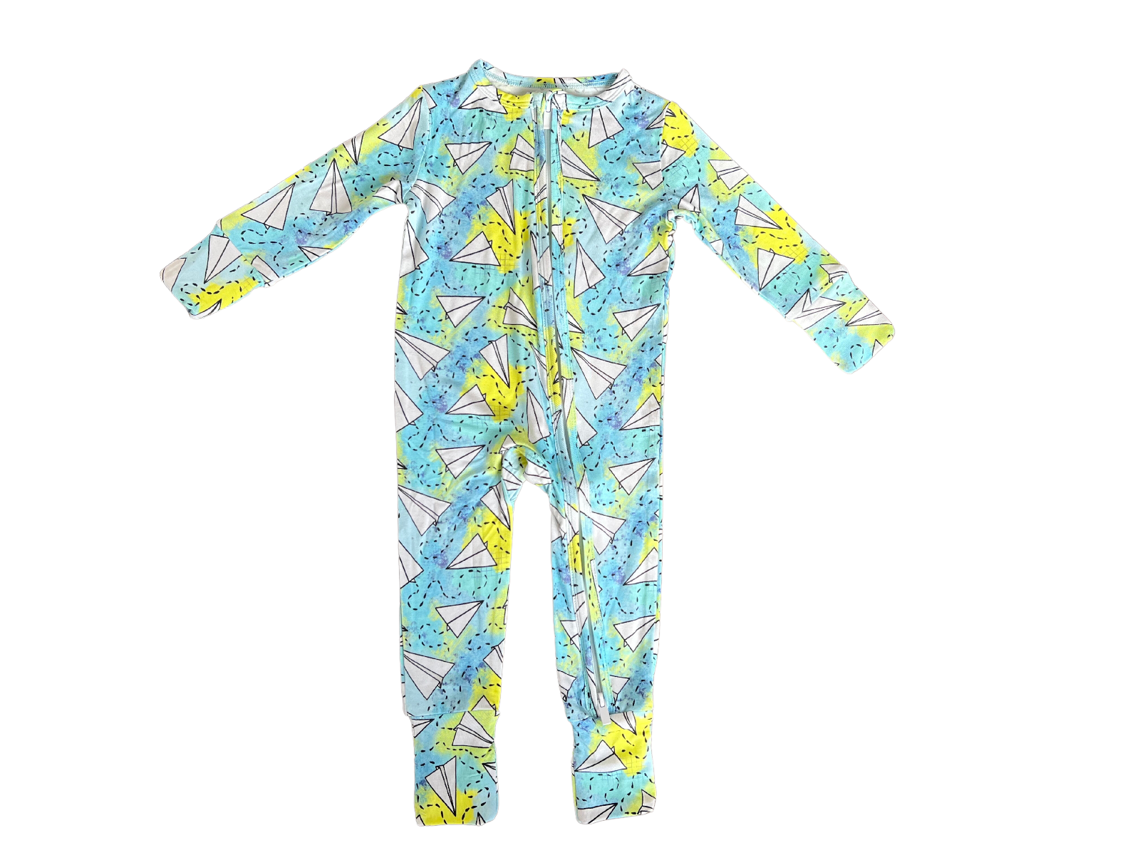 Paper Airplane One-Piece Bamboo Viscose Footie/Romper