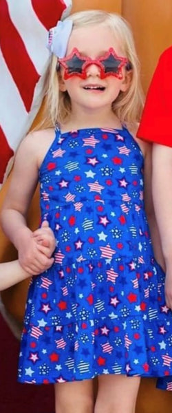 Kids Red, White & Blue Stars Sundress