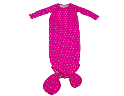 Pink Polka Dot Knotted Gown