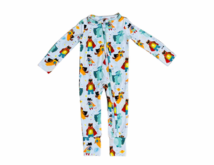 Superhero Animals One-Piece Bamboo Viscose Footie/Romper
