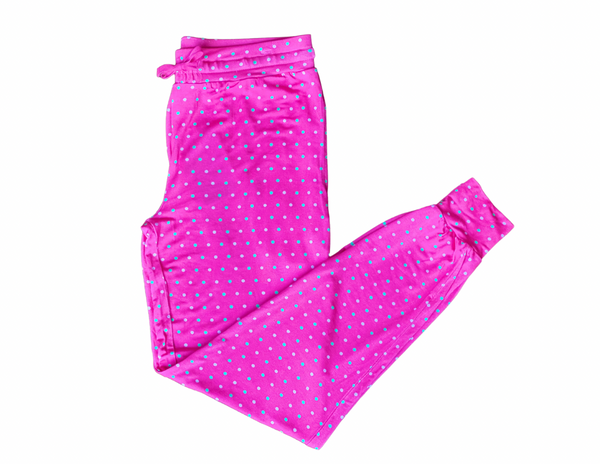 Pink Polka Dot Adult Women's (unisex) Joggers