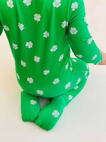 Shamrock One-Piece Bamboo Viscose Footie/Romper