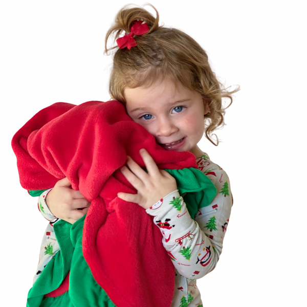 Santa Bamboo & Plush Blankie with Ruffle