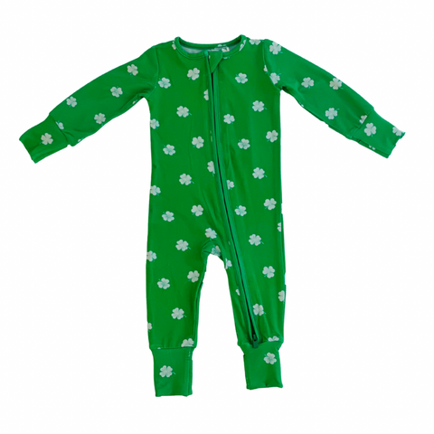 Shamrock One-Piece Bamboo Viscose Footie/Romper