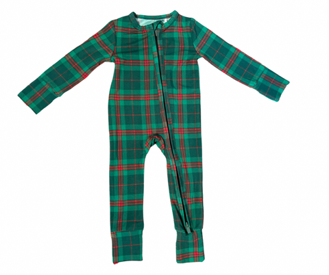 Plaid One-Piece Bamboo Viscose Footie/Romper